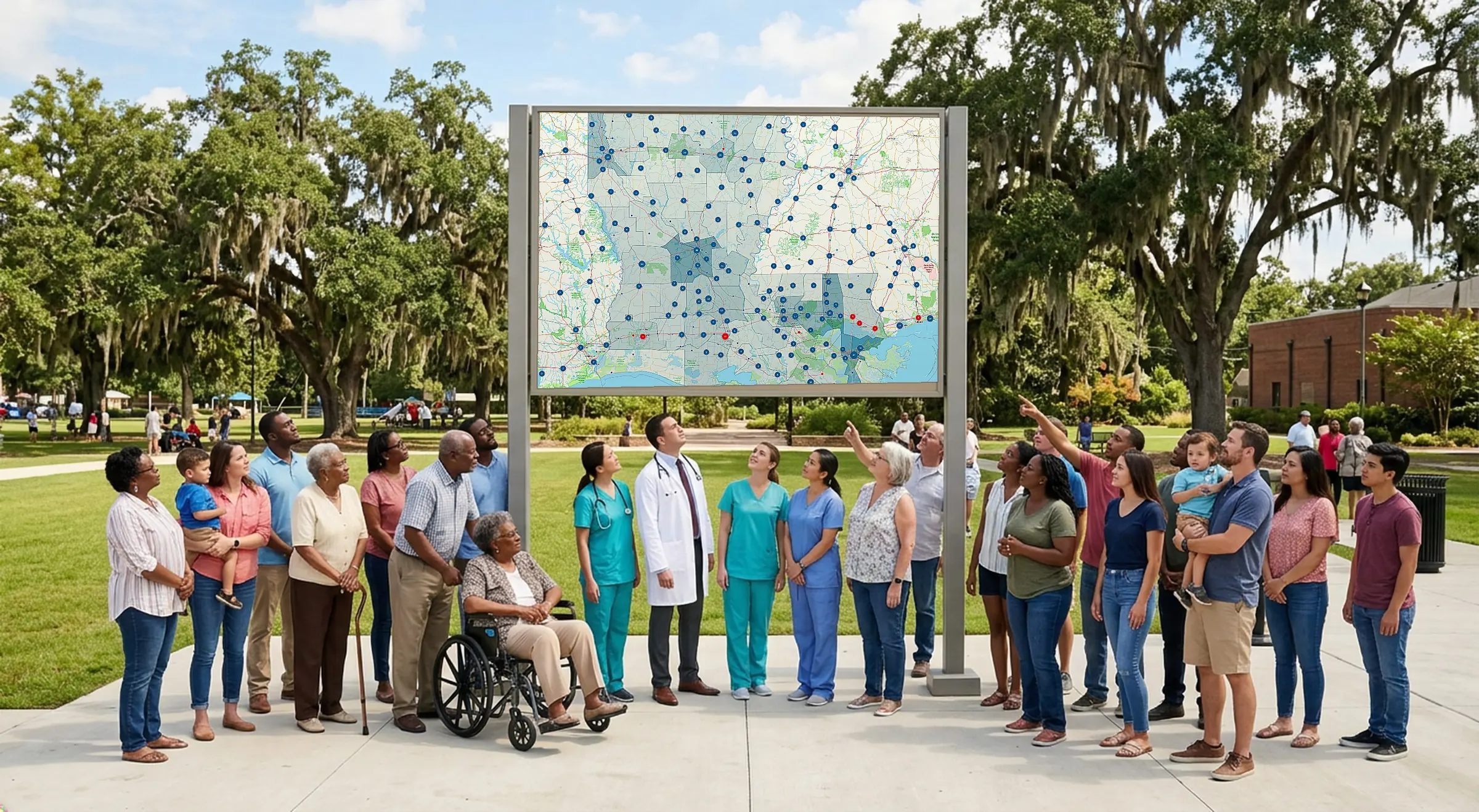 Louisiana rural healthcare - a community at the facility map