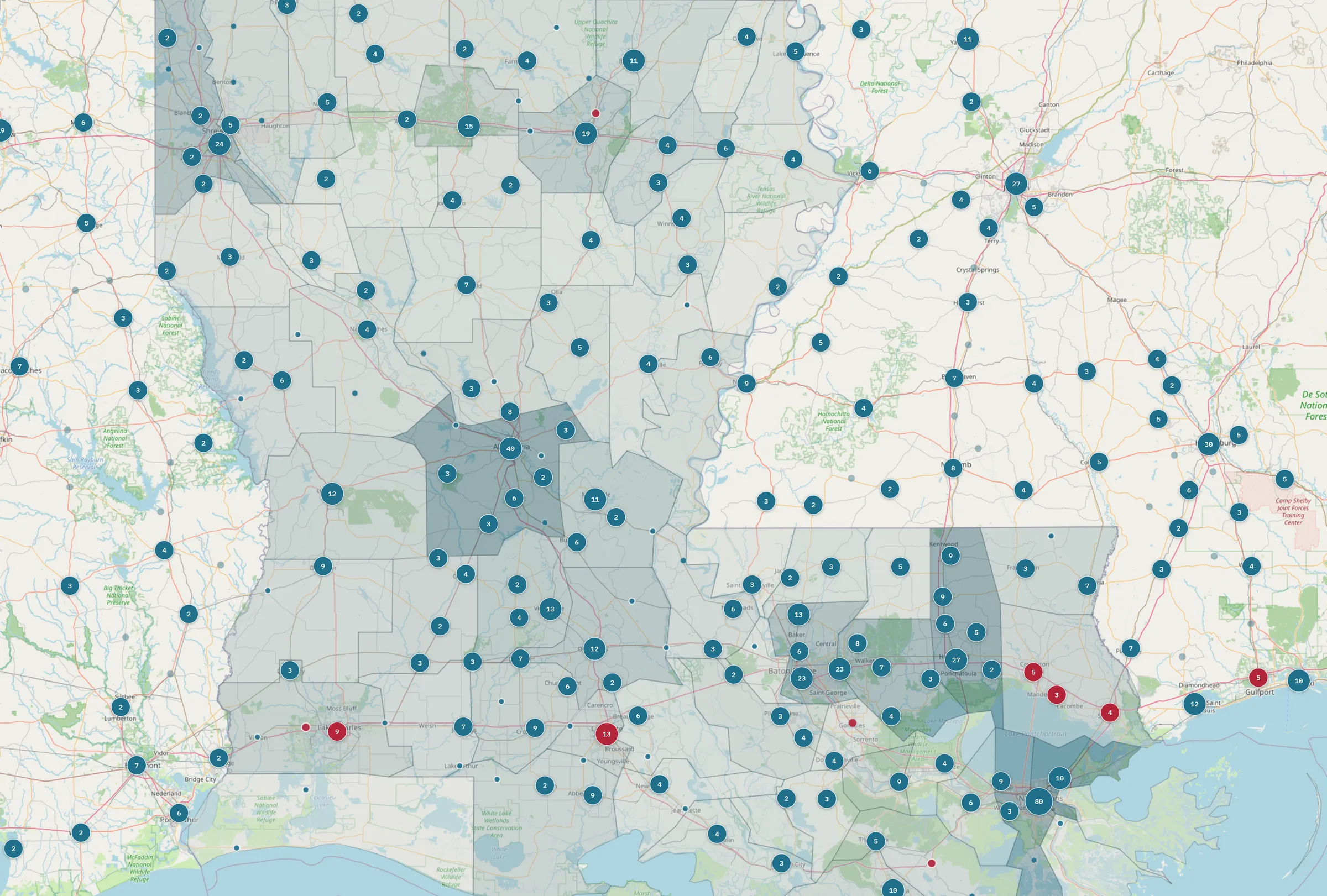 The Louisiana healthcare map: every facility and service, by parish