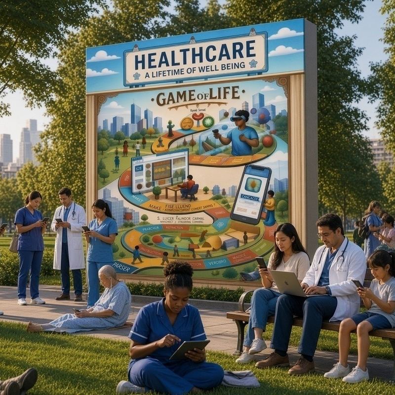 The Game of Life billboard in the healthcare park